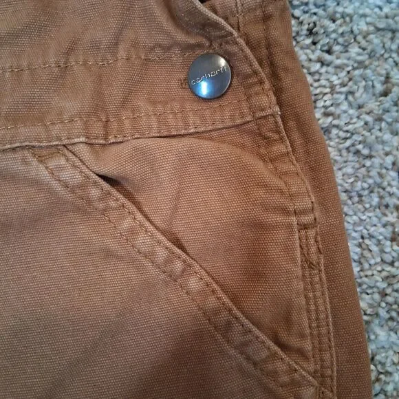 Carhartt Short Overalls Shortalls Brown Toddler 4T - Picture 7 of 11